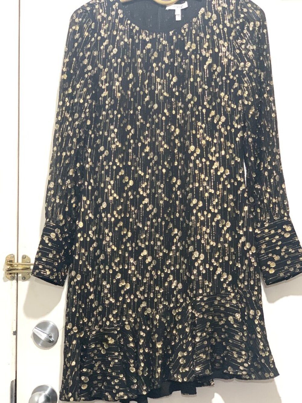 DEREK LAM SILK & METALLIC SPARKLING ASYMMETRICAL DRESSES SIZE 8